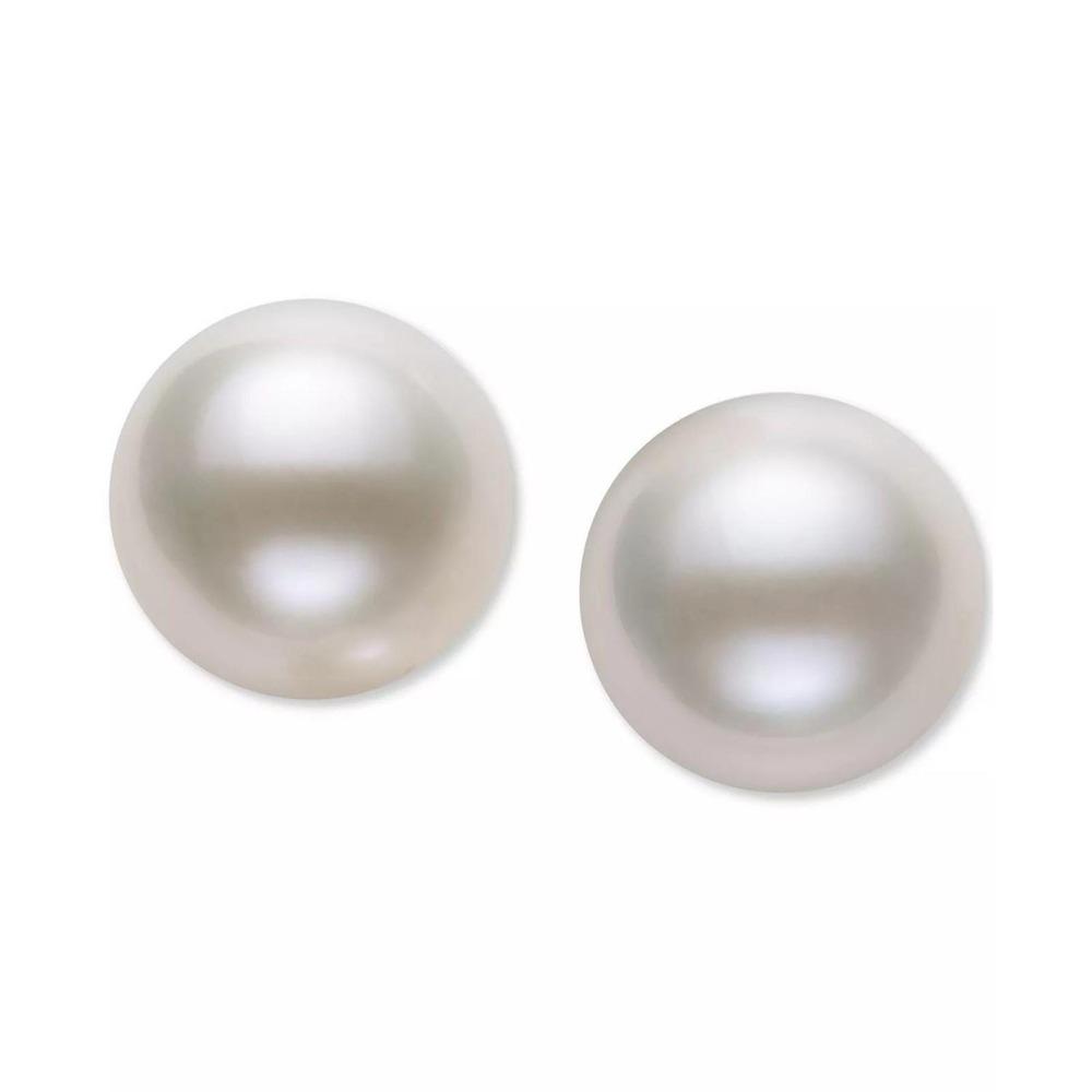 Belle de Mer Pearl Stud Earrings in 14k Yellow Gold (8mm)